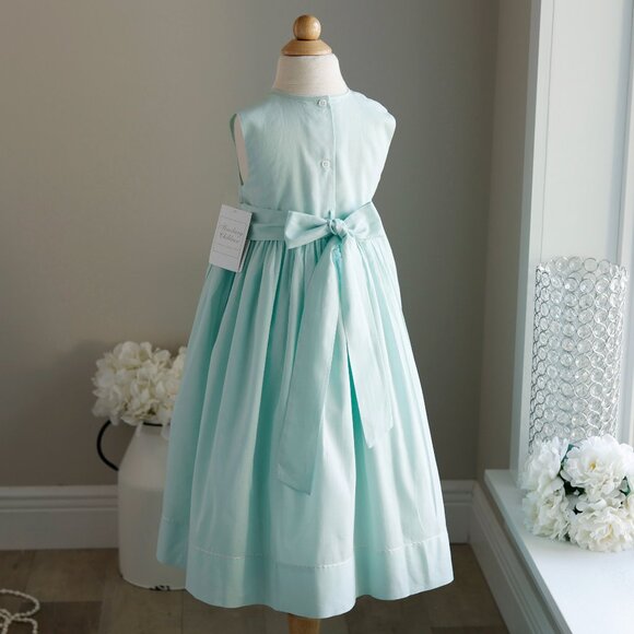 Strasburg Dress Smocked Aqua Mint Green Size 4 Sundress Portrait Vacation NWT - Picture 6 of 7
